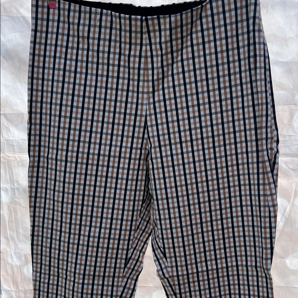 a new day Women's Plaid Pants - Black and Brown